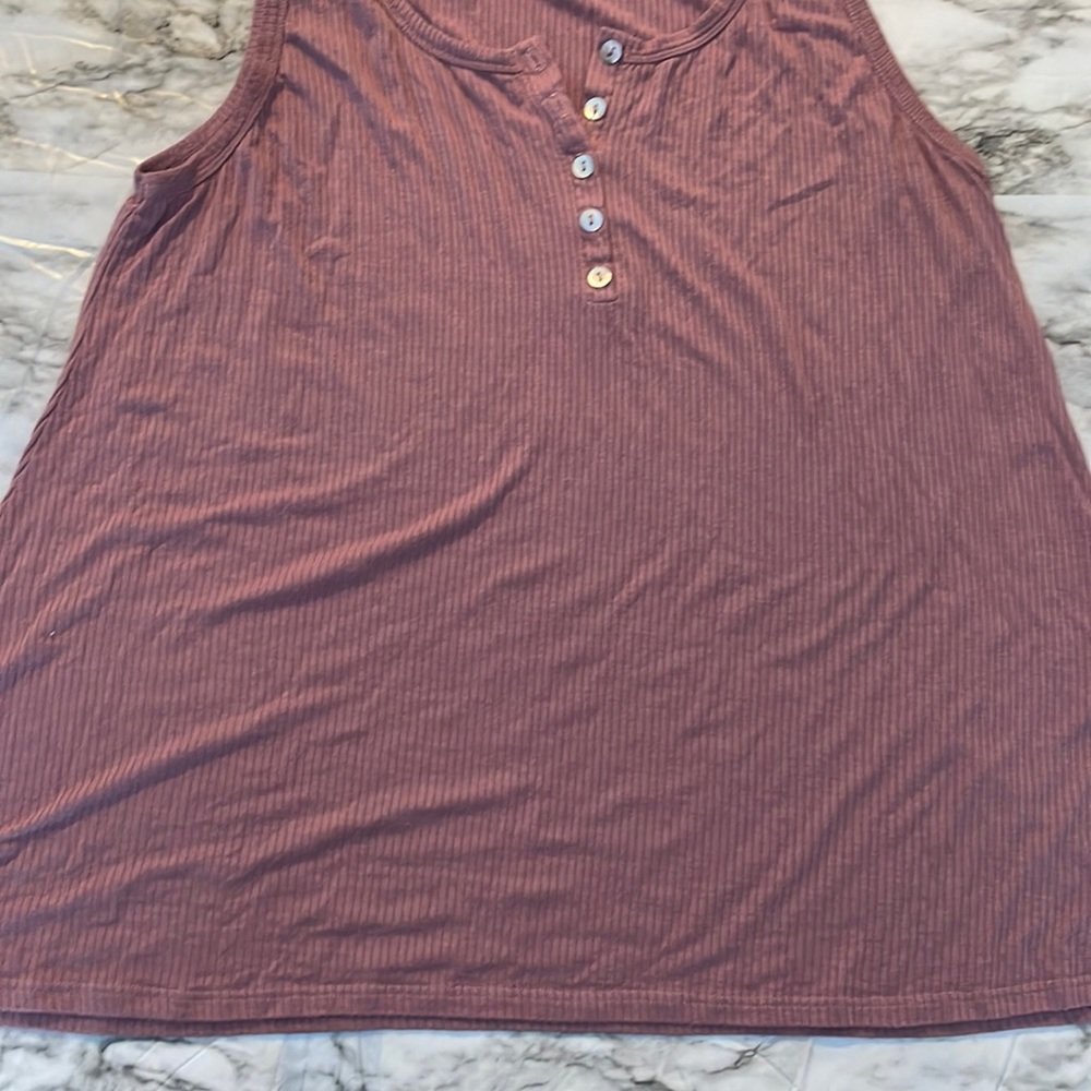 Mauve ribbed tank top